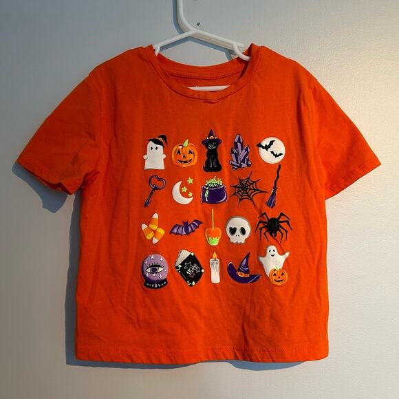 Halloween Graphic Tee, Orange, Size M (7/8), Gender Neutral - Picture 1 of 6